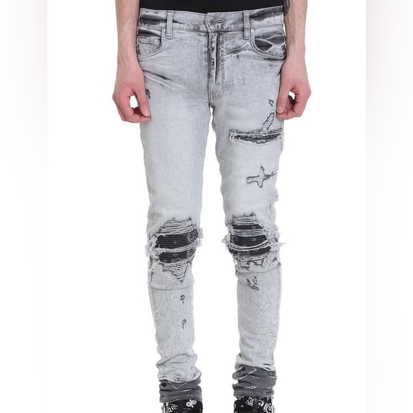 Amiri MX1 Bandana Jeans Gray Size 34